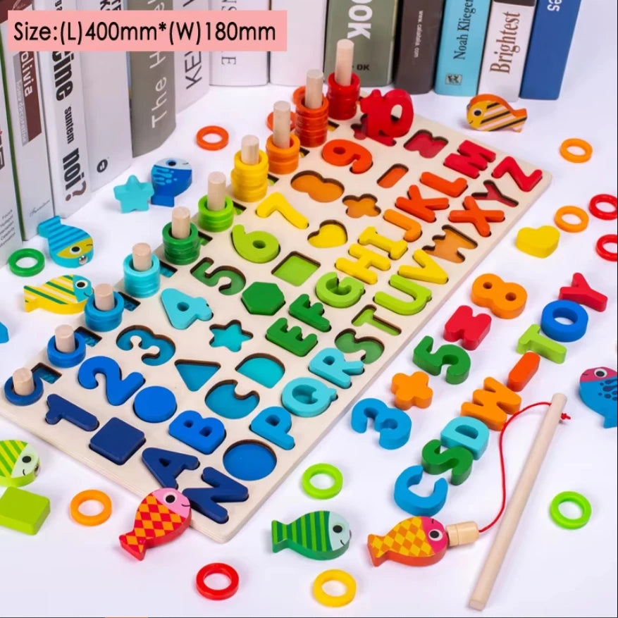 5-in-1 Montessori Puzzle & Fishing Toy