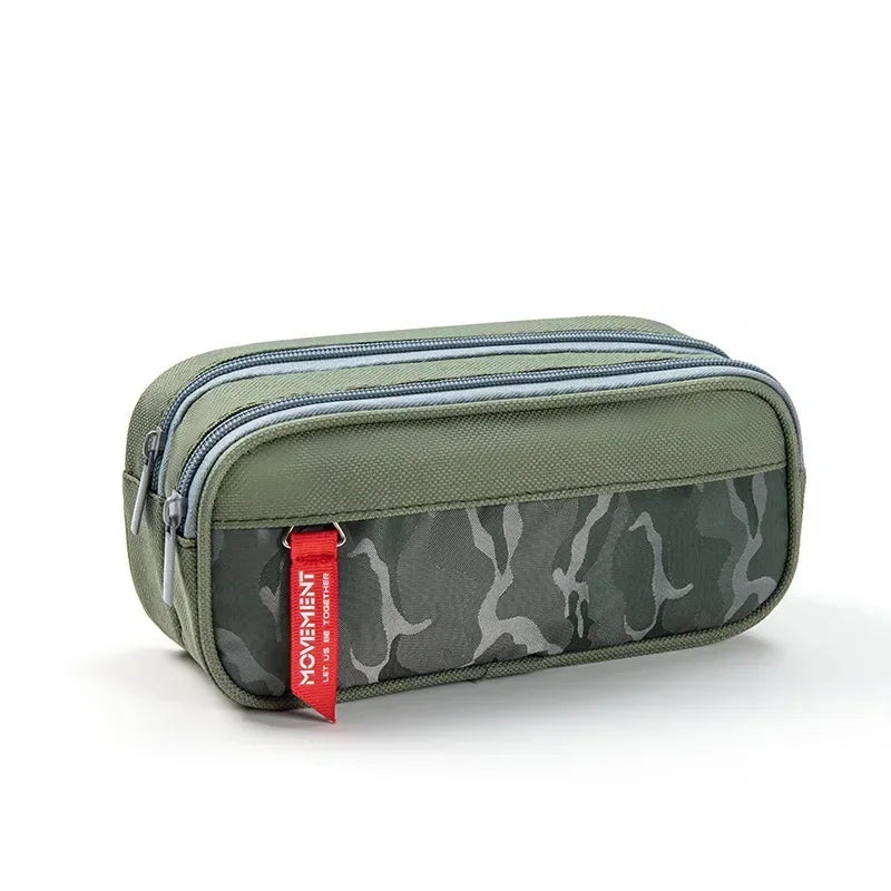Double Zipper Camo Pencil Case – Large & Durable