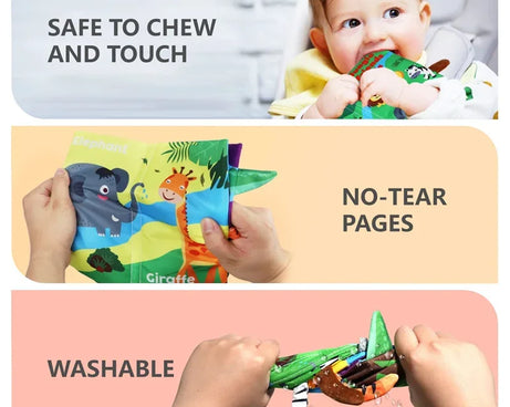 Montessori Baby Cloth Book with 3D Tails