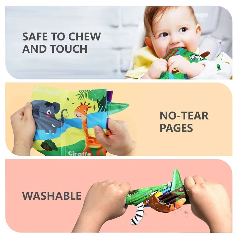 Montessori Baby Cloth Book with 3D Tails