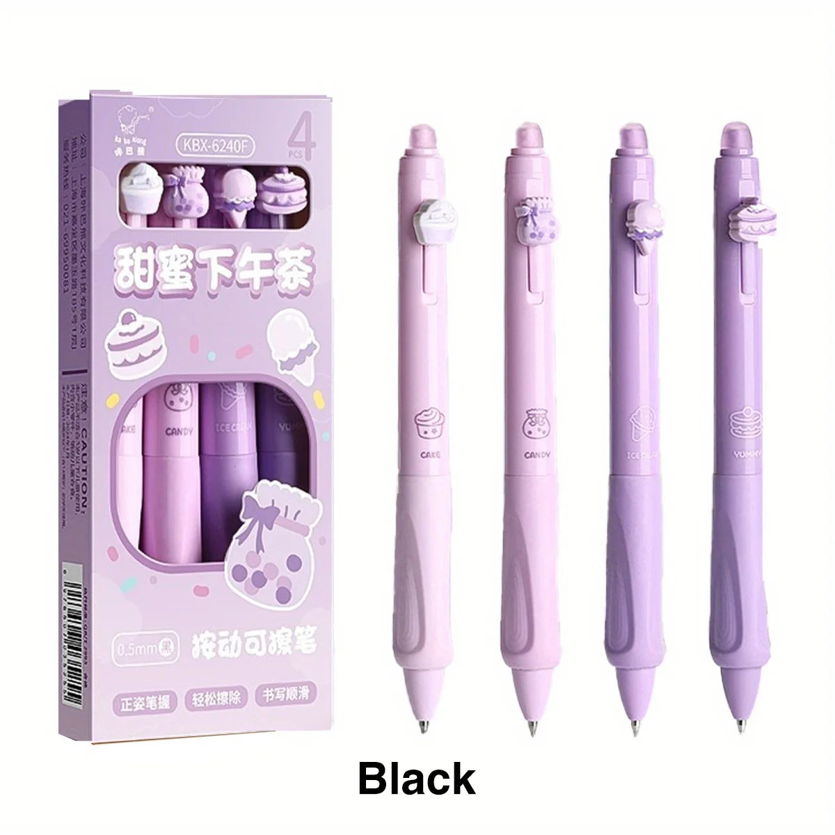 4pcs Bear Erasable Gel Pens – Cute & Reusable