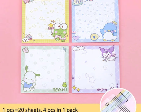80-Sheet Sanrio Sticky Notes – Cute Characters