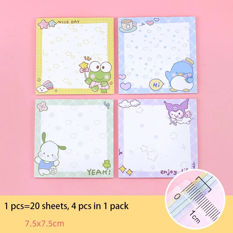 80-Sheet Sanrio Sticky Notes – Cute Characters