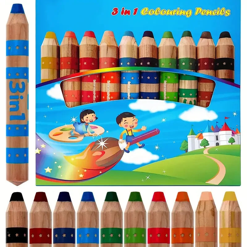 Woody 3-in-1 Colored Pencils – 10 Pack