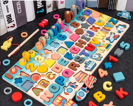 5-in-1 Montessori Puzzle & Fishing Toy