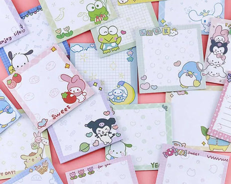 80-Sheet Sanrio Sticky Notes – Cute Characters
