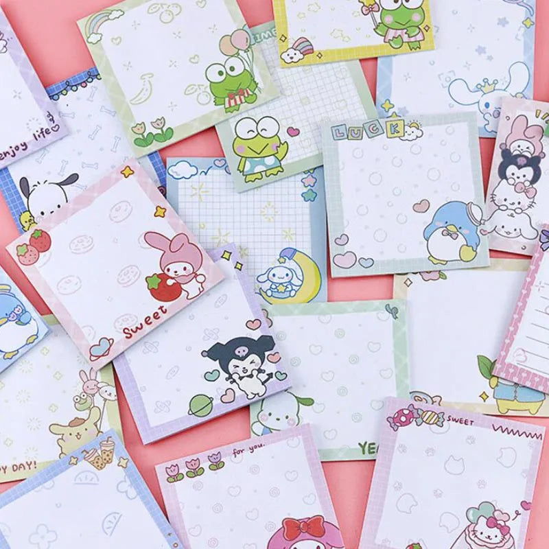 80-Sheet Sanrio Sticky Notes – Cute Characters