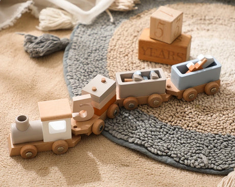 Montessori Wooden Train Set – Educational Toy