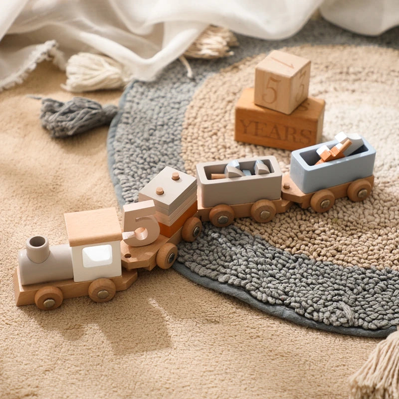 Montessori Wooden Train Set – Educational Toy