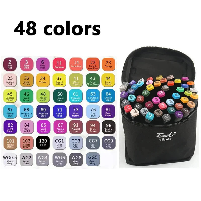 24-80 Color Dual-Tip Art Marker Set