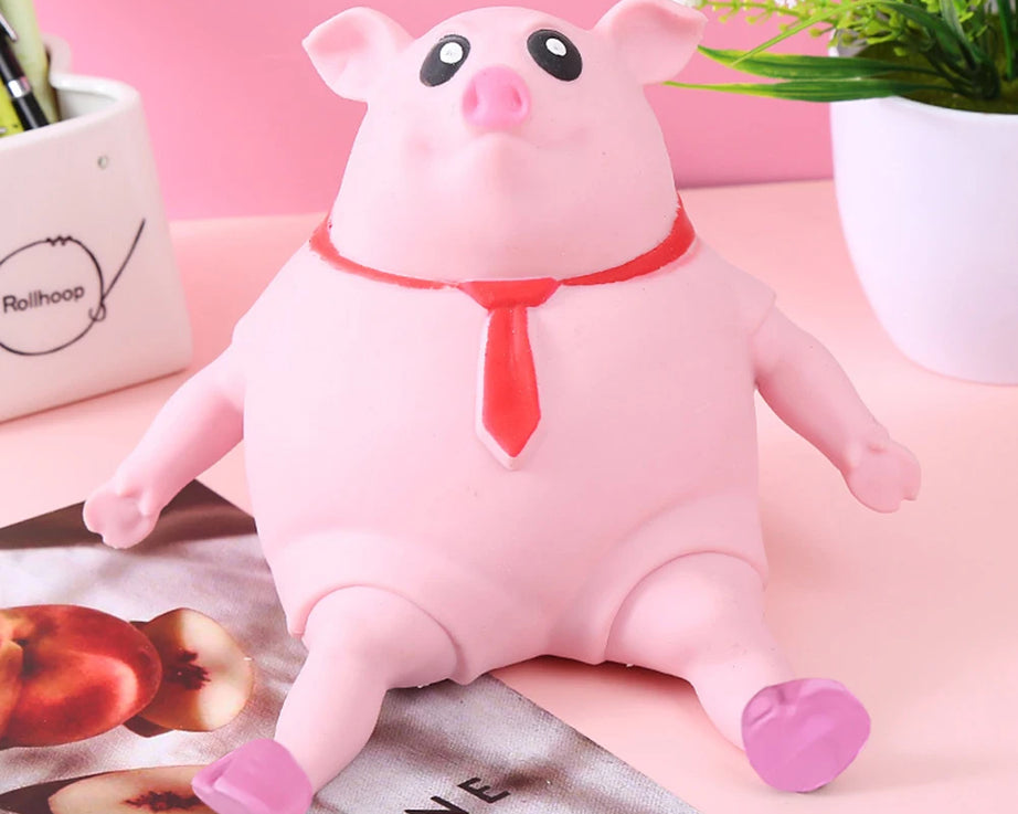 Cute Pink Pig Stress Relief Squeezable Toy