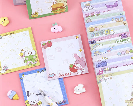 80-Sheet Sanrio Sticky Notes – Cute Characters