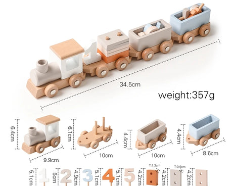 Montessori Wooden Train Set – Educational Toy