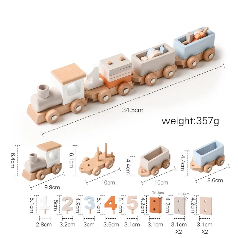 Montessori Wooden Train Set – Educational Toy