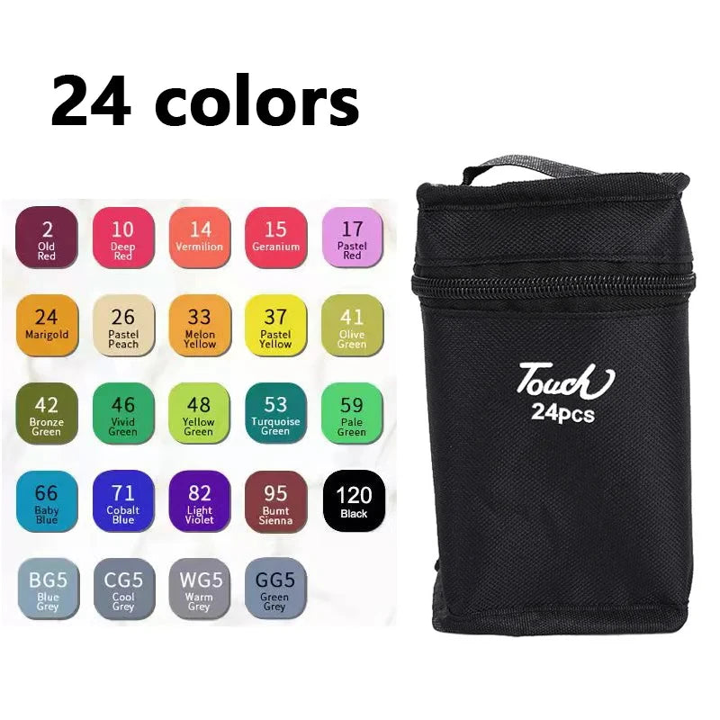 24-80 Color Dual-Tip Art Marker Set