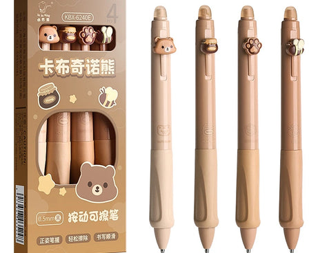 4pcs Bear Erasable Gel Pens – Cute & Reusable