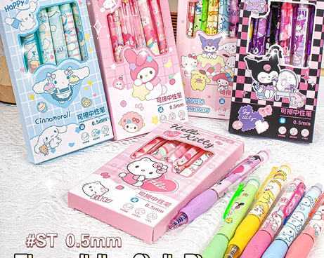 6PCS Sanrio Erasable Gel Pens – Cute Characters
