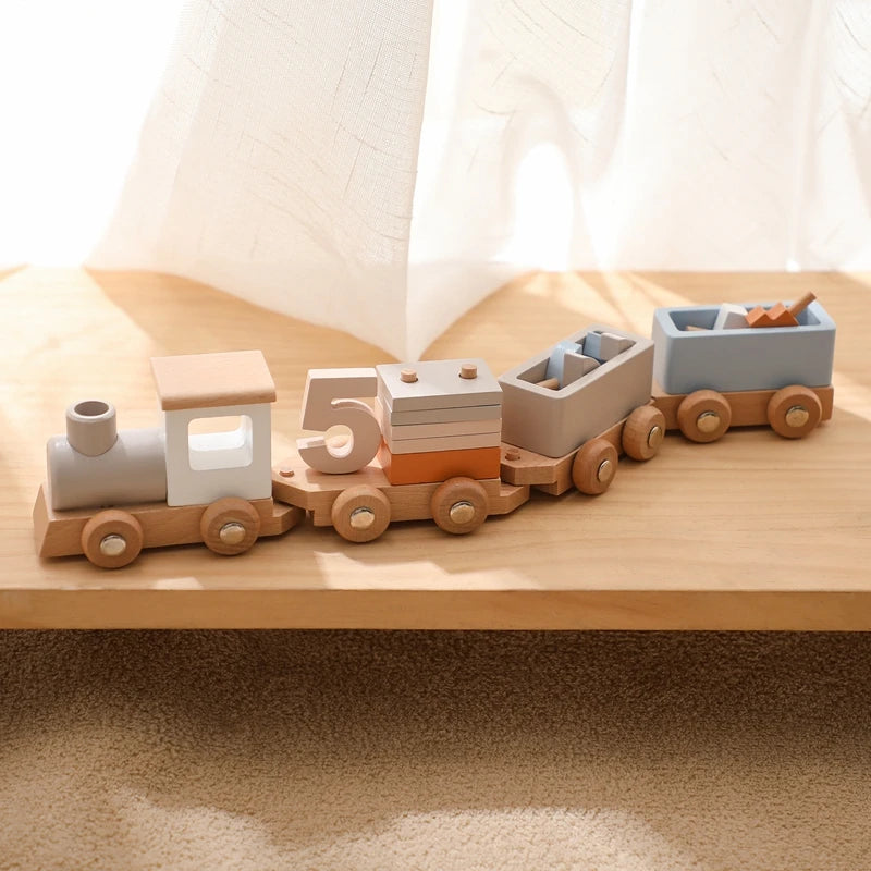 Montessori Wooden Train Set – Educational Toy