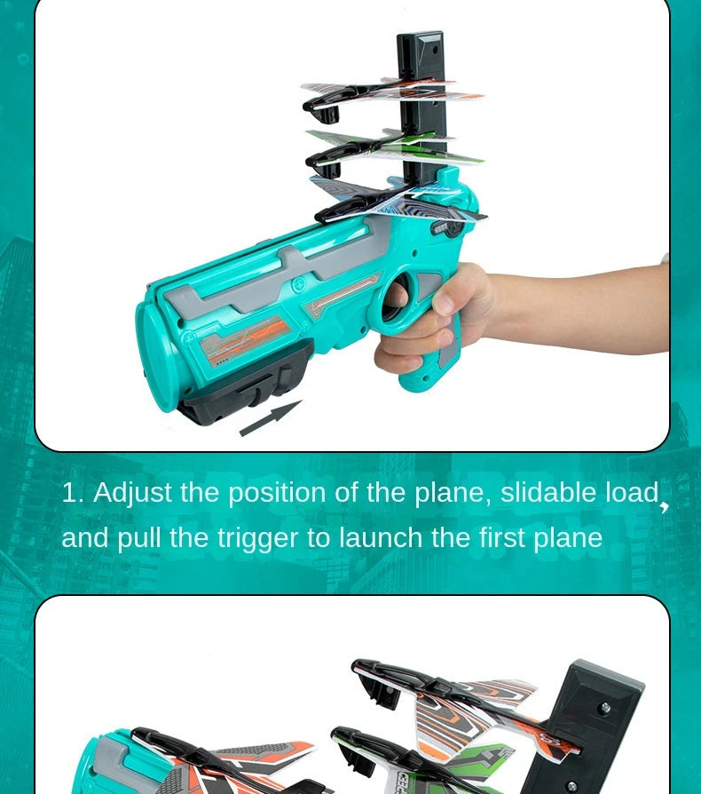Kids Ejection Aircraft Shooting Toy Set
