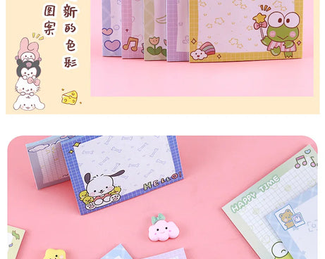 80-Sheet Sanrio Sticky Notes – Cute Characters