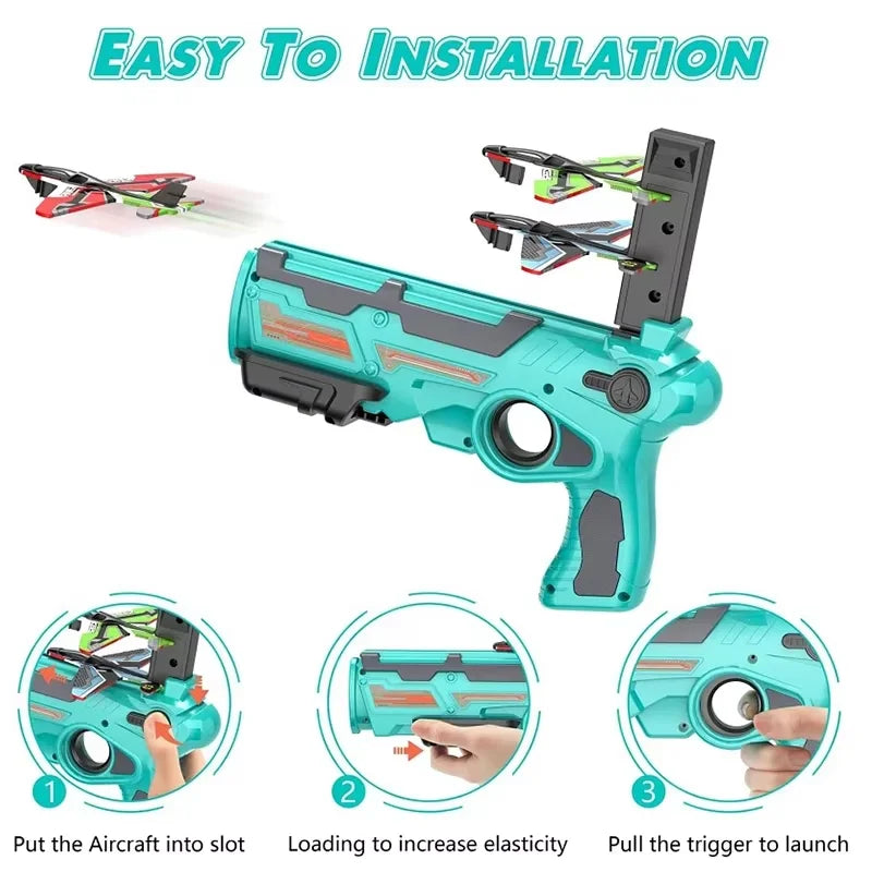Kids Ejection Aircraft Shooting Toy Set