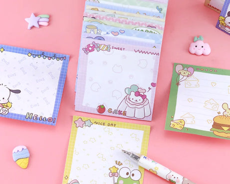 80-Sheet Sanrio Sticky Notes – Cute Characters