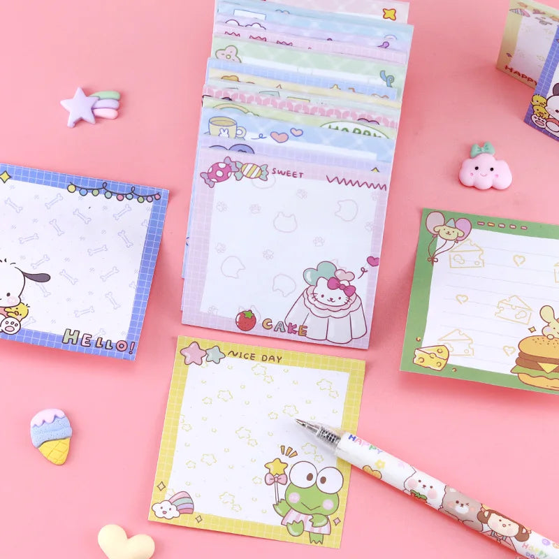 80-Sheet Sanrio Sticky Notes – Cute Characters