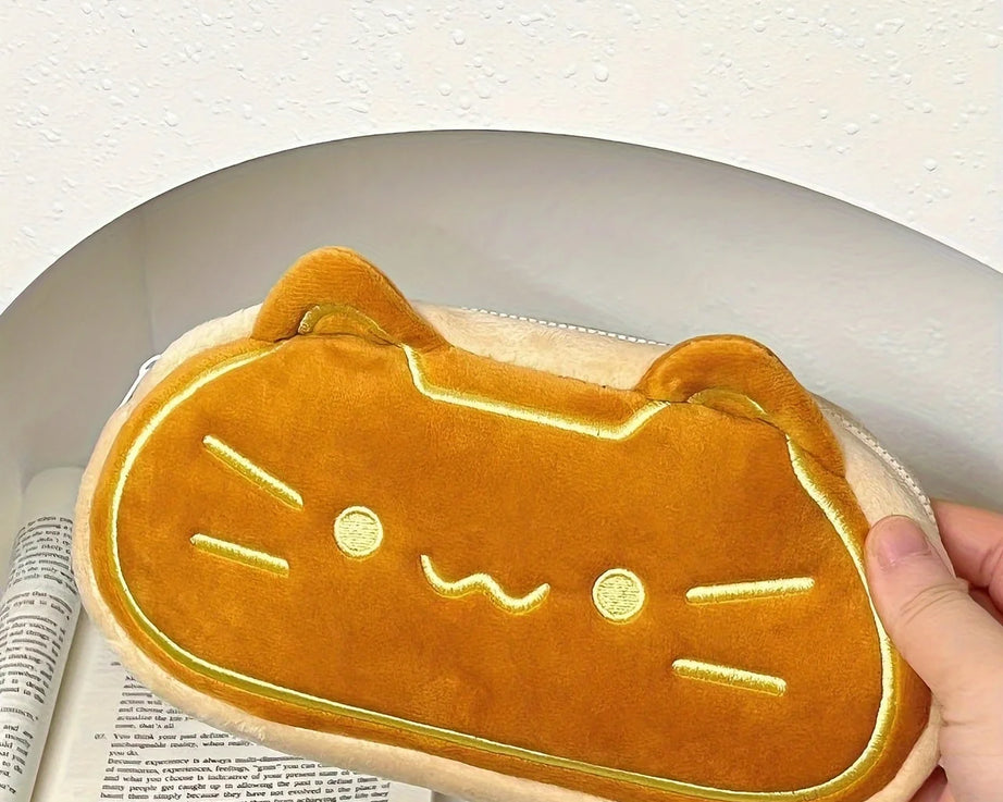 Caramel Cat Plush Pen Case – Large & Gift-Ready