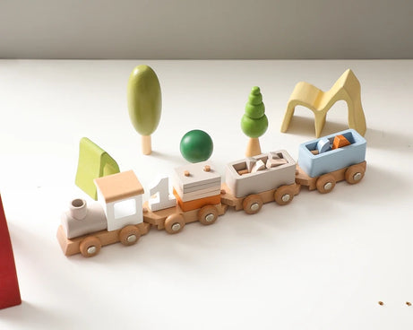 Montessori Wooden Train Set – Educational Toy