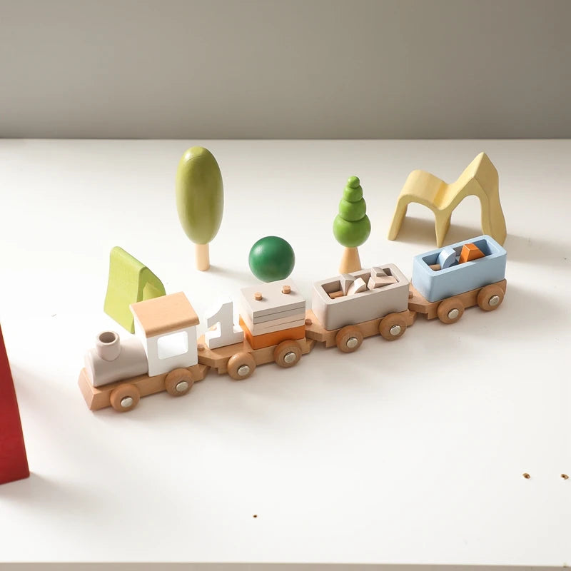 Montessori Wooden Train Set – Educational Toy