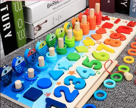 5-in-1 Montessori Puzzle & Fishing Toy