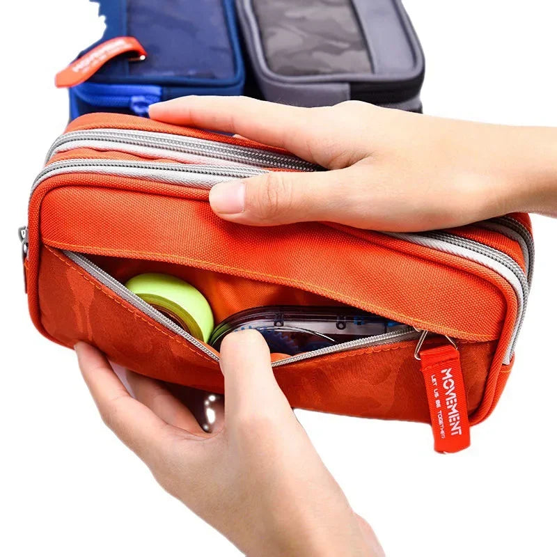 Double Zipper Camo Pencil Case – Large & Durable