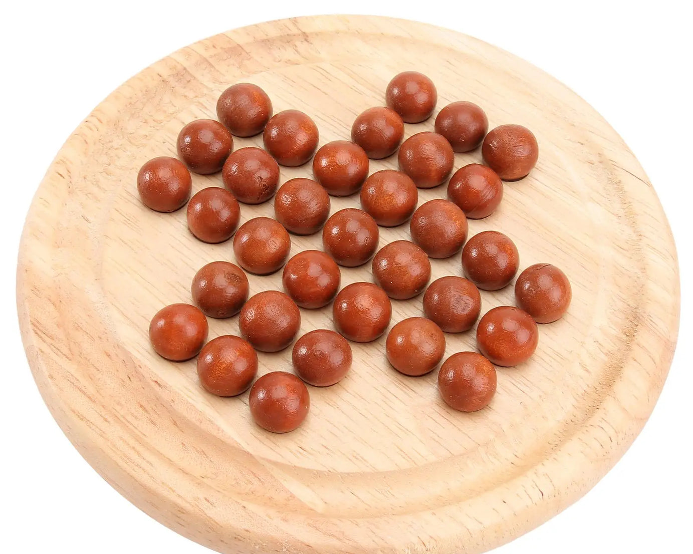 Wooden Marble Solitaire – Fun Solo Board Game