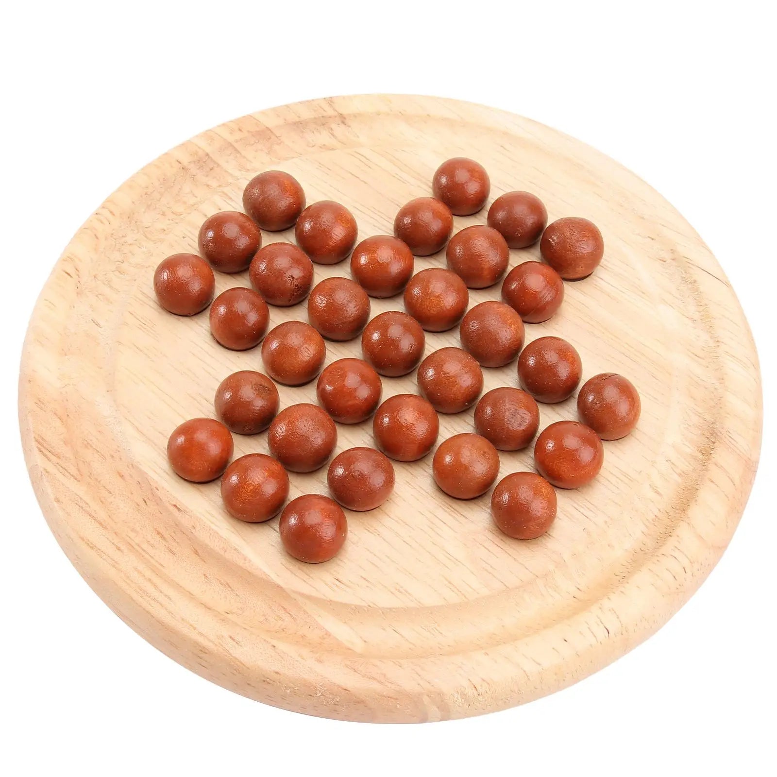 Wooden Marble Solitaire – Fun Solo Board Game