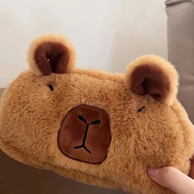Cute Plush Capybara Pencil Storage Bag