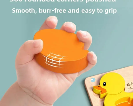 3D Wooden Animals Puzzle Toy for Kids