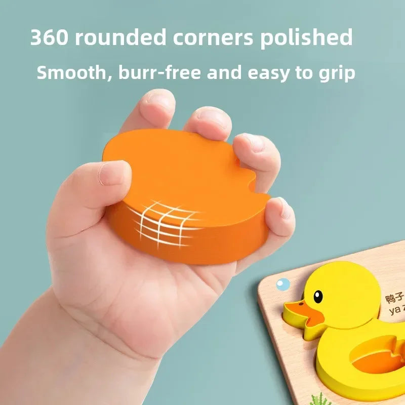 3D Wooden Animals Puzzle Toy for Kids