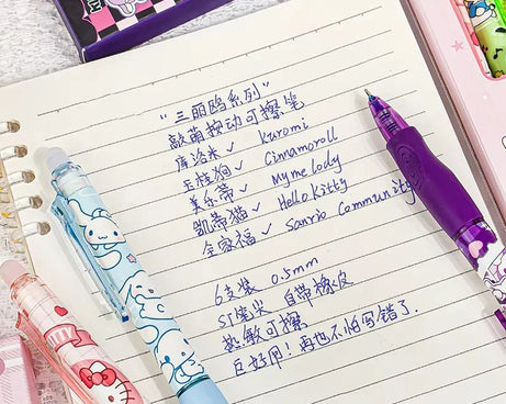 6PCS Sanrio Erasable Gel Pens – Cute Characters
