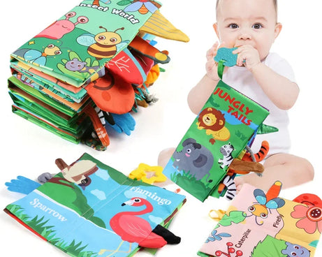 Montessori Baby Cloth Book with 3D Tails