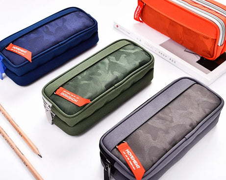 Double Zipper Camo Pencil Case – Large & Durable