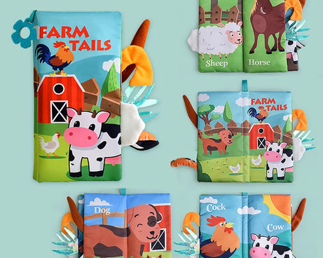Montessori Baby Cloth Book with 3D Tails