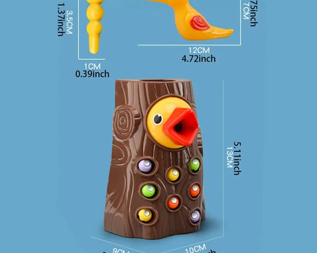 Montessori Wooden Magnetic Worm Catching Toy