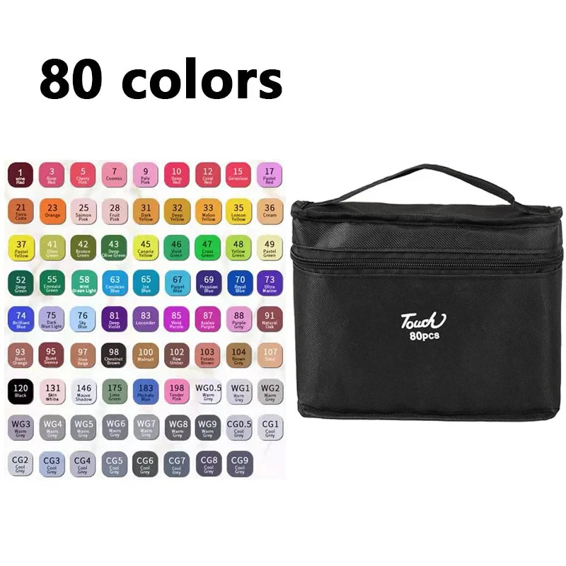 24-80 Color Dual-Tip Art Marker Set