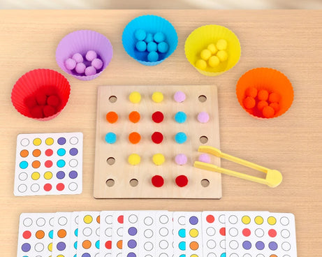 Color Sorting & Clip Practice Wooden Toy