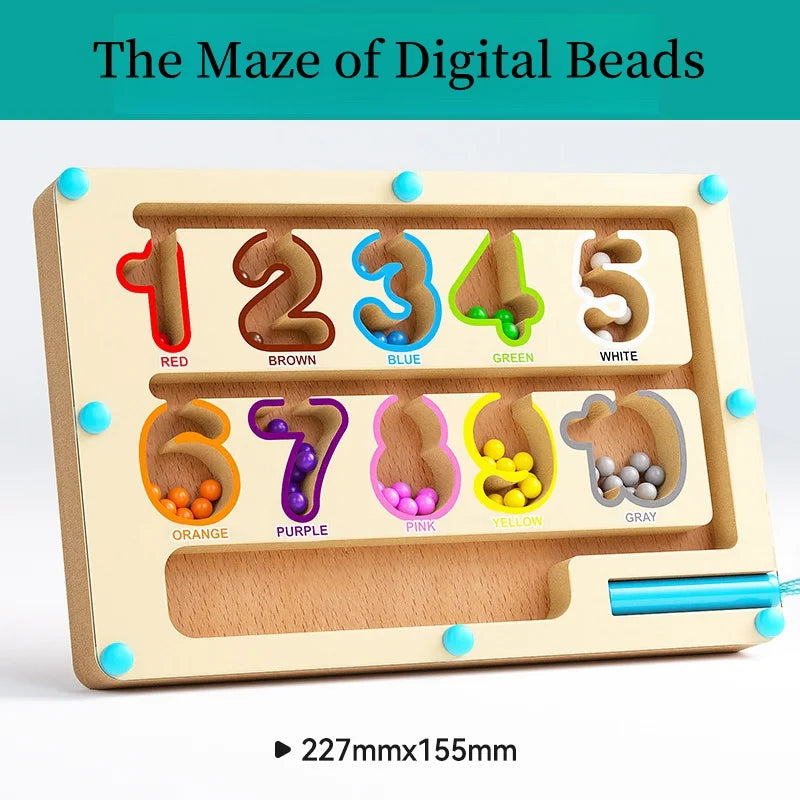 Magnetic Bead Maze – Number & Color Matching Toy