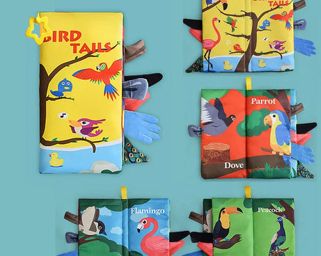 Montessori Baby Cloth Book with 3D Tails