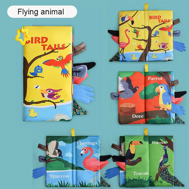 Montessori Baby Cloth Book with 3D Tails