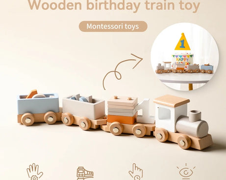 Montessori Wooden Train Set – Educational Toy