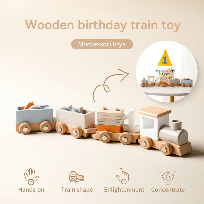 Montessori Wooden Train Set – Educational Toy