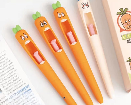 4PCS Kawaii Carrot-Shaped Neutral Pens 0.5mm